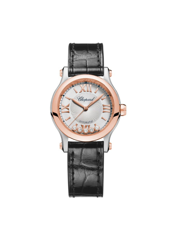 RELOJ CHOPARD - HAPPY SPORT - 30 MM, AUTOMÁTICO, ORO ROSA, ACERO INOXIDABLE, DIAMANTES