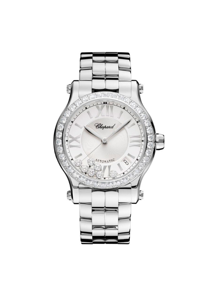 CHOPARD - HAPPY SPORT - 36 MM, AUTOMATIC, STAINLESS STEEL, DIAMONDS WATCH-001