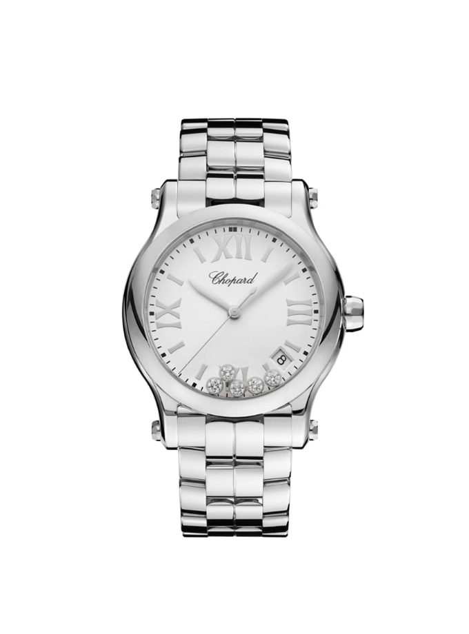 CHOPARD - HAPPY SPORT - 36 MM, QUARTZ, STAINLESS STEEL, DIAMONDS WATCH-001