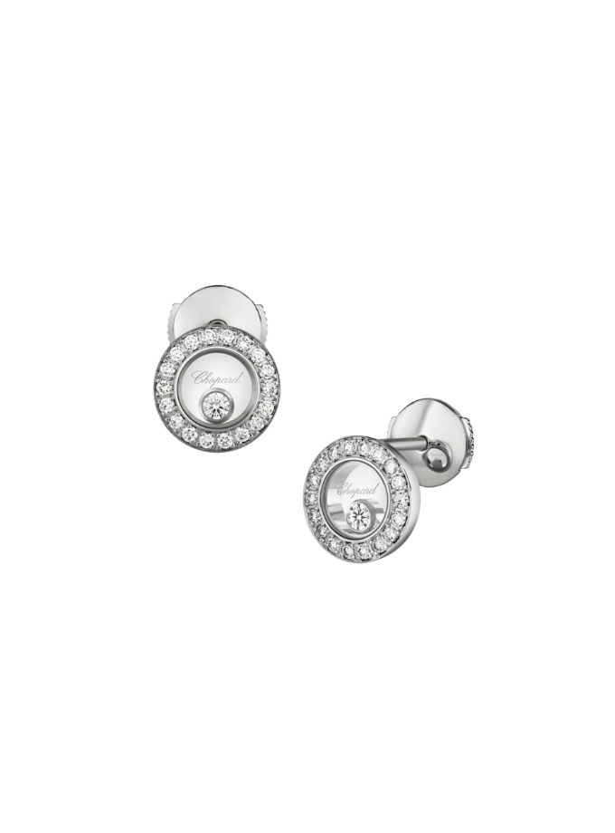 CHOPARD EARRINGS - HAPPY DIAMONDS ICONS - WHITE GOLD, DIAMONDS-001