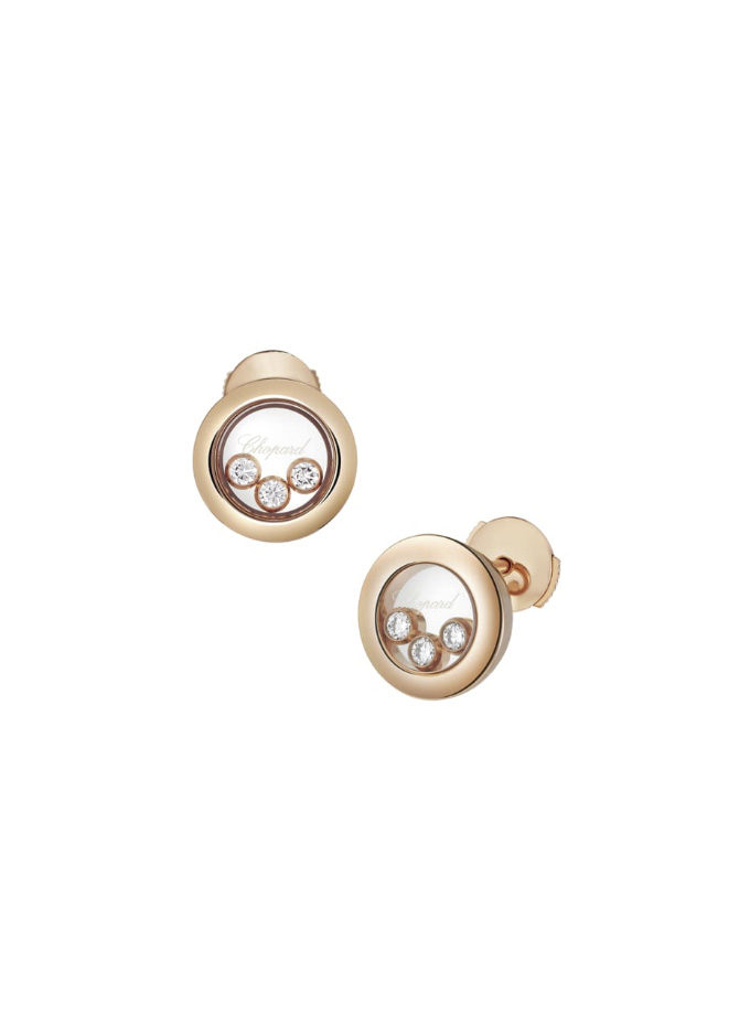 CHOPARD EARRINGS - HAPPY DIAMONDS ICONS - ROSE GOLD, DIAMONDS-001