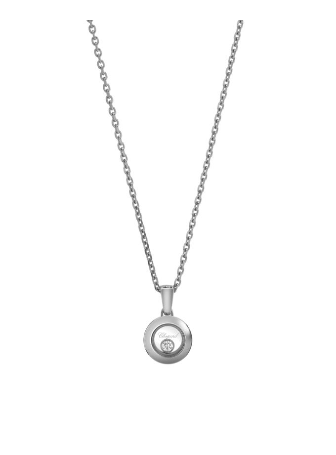 COLLIER CHOPARD - HAPPY DIAMONDS ICONS - OR BLANC, DIAMANT