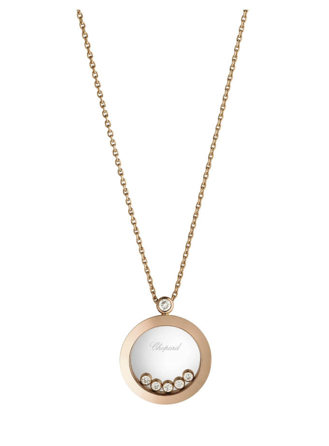 COLLIER CHOPARD - HAPPY DIAMONDS ICONS - OR ROSE, DIAMANTS