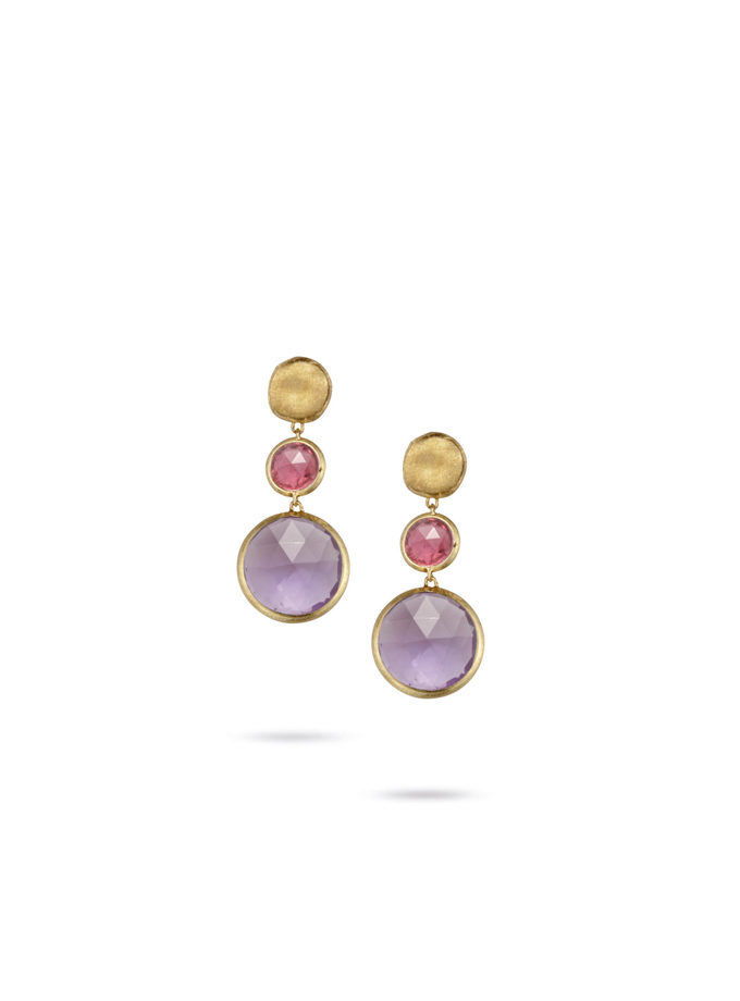 BOUCLES D'OREILLES - MARCO BICEGO JAIPUR AMÉTHYSTE TOURMALINES ROSES