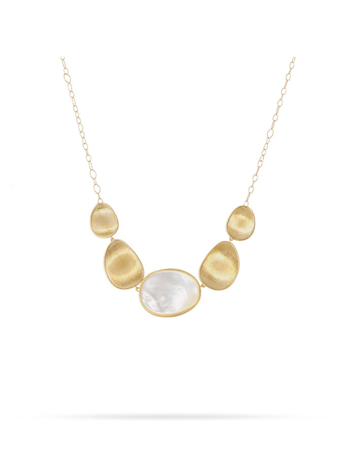 DOUBLE-BOWL FRAME NECKLACE - LUNARIA MOTHER OF PEARL-001